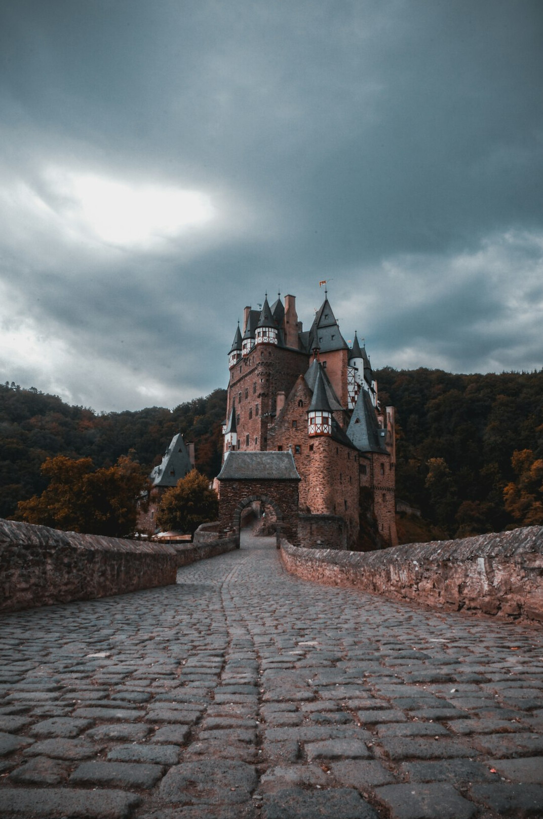 Historic stone castle on a hill