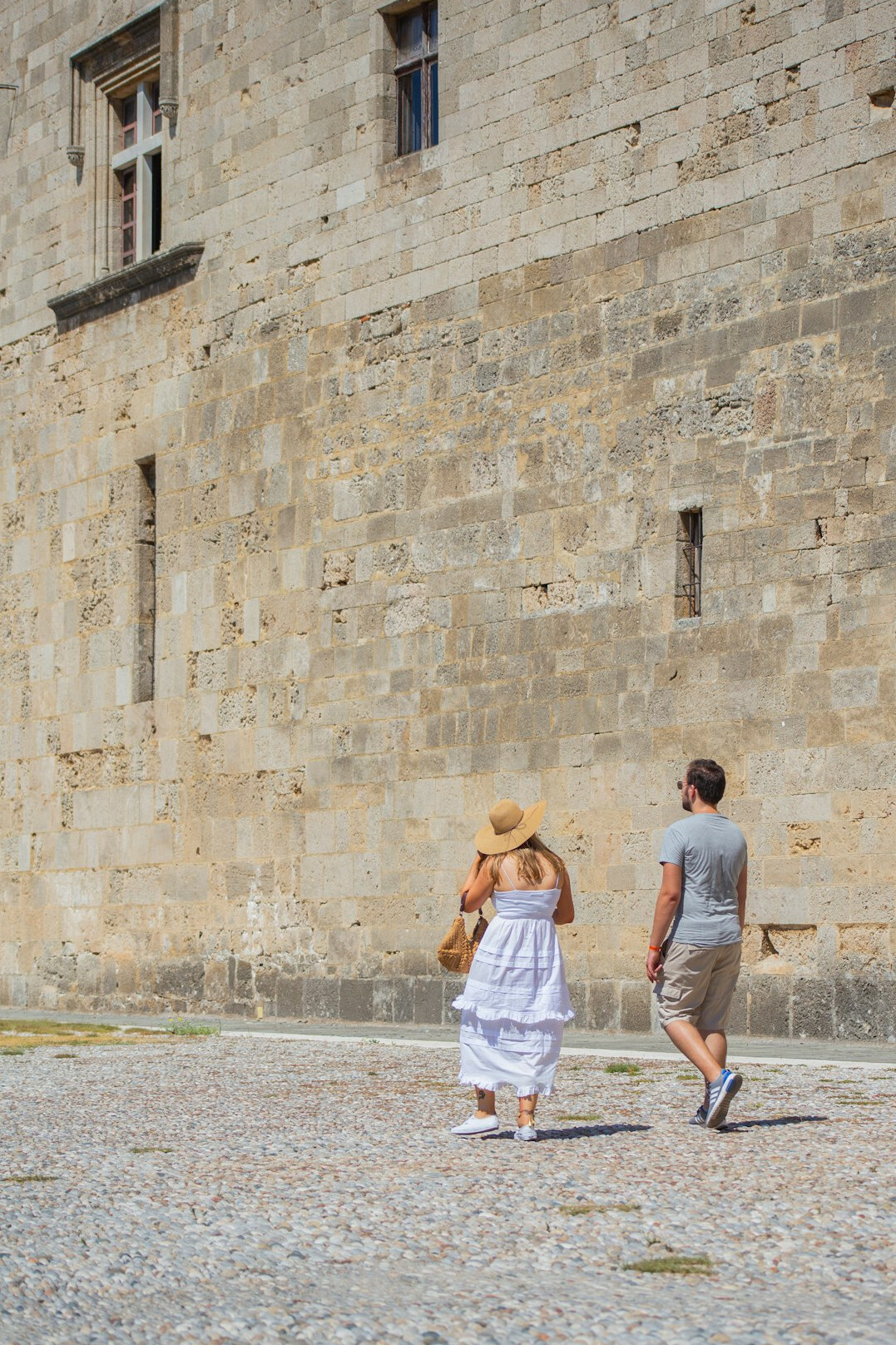 romantic couple in old town